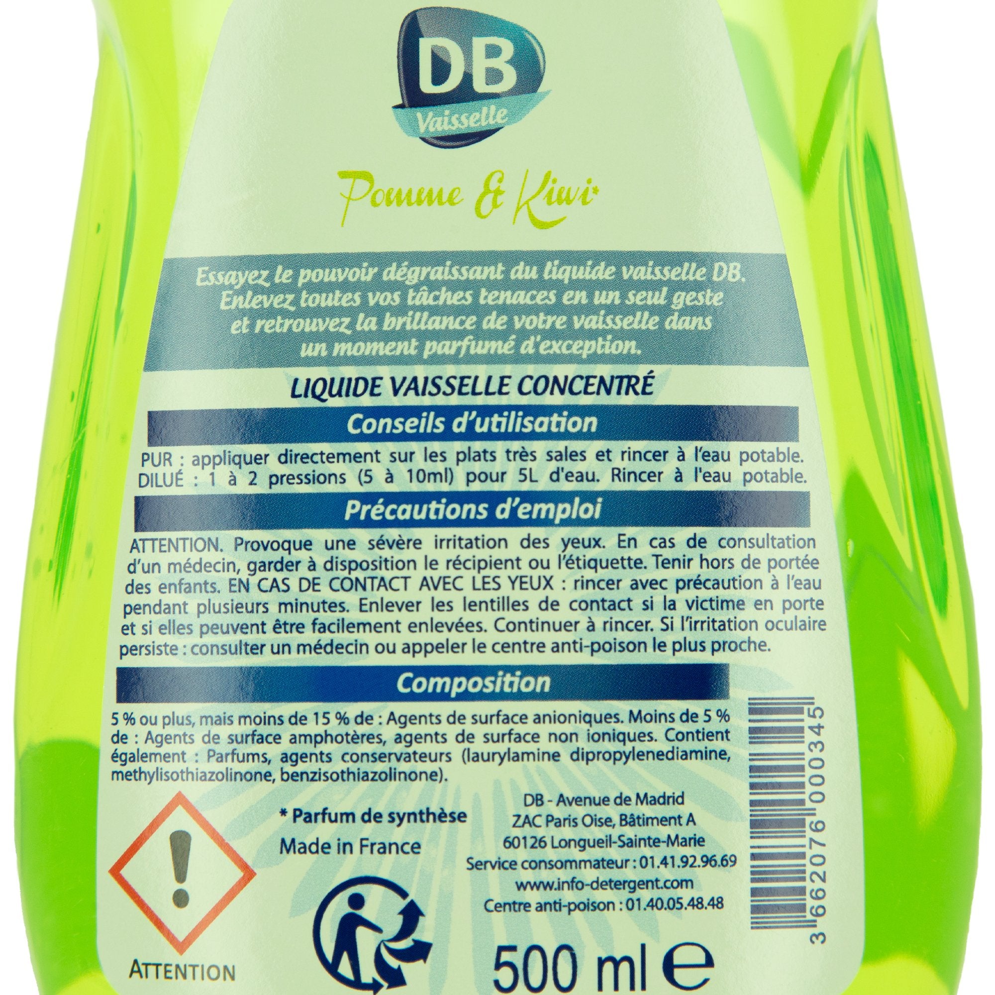 Stokomani Maison Liquide vaisselle pomme kiwi dégraissant