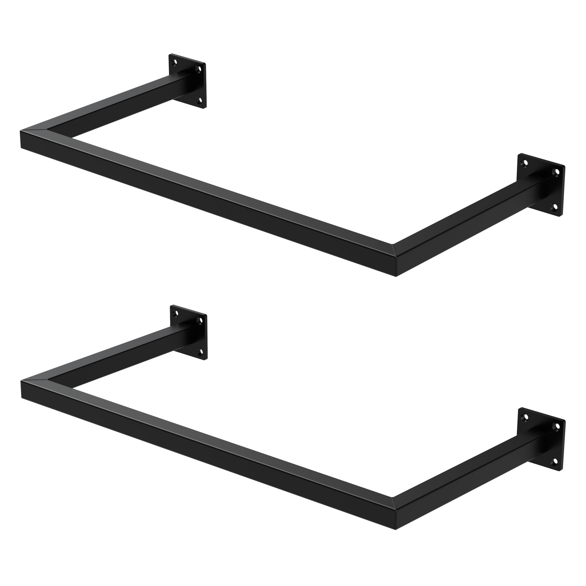 ECD Germany Möbel tringle penderie murale 30x60 noir lot de 2