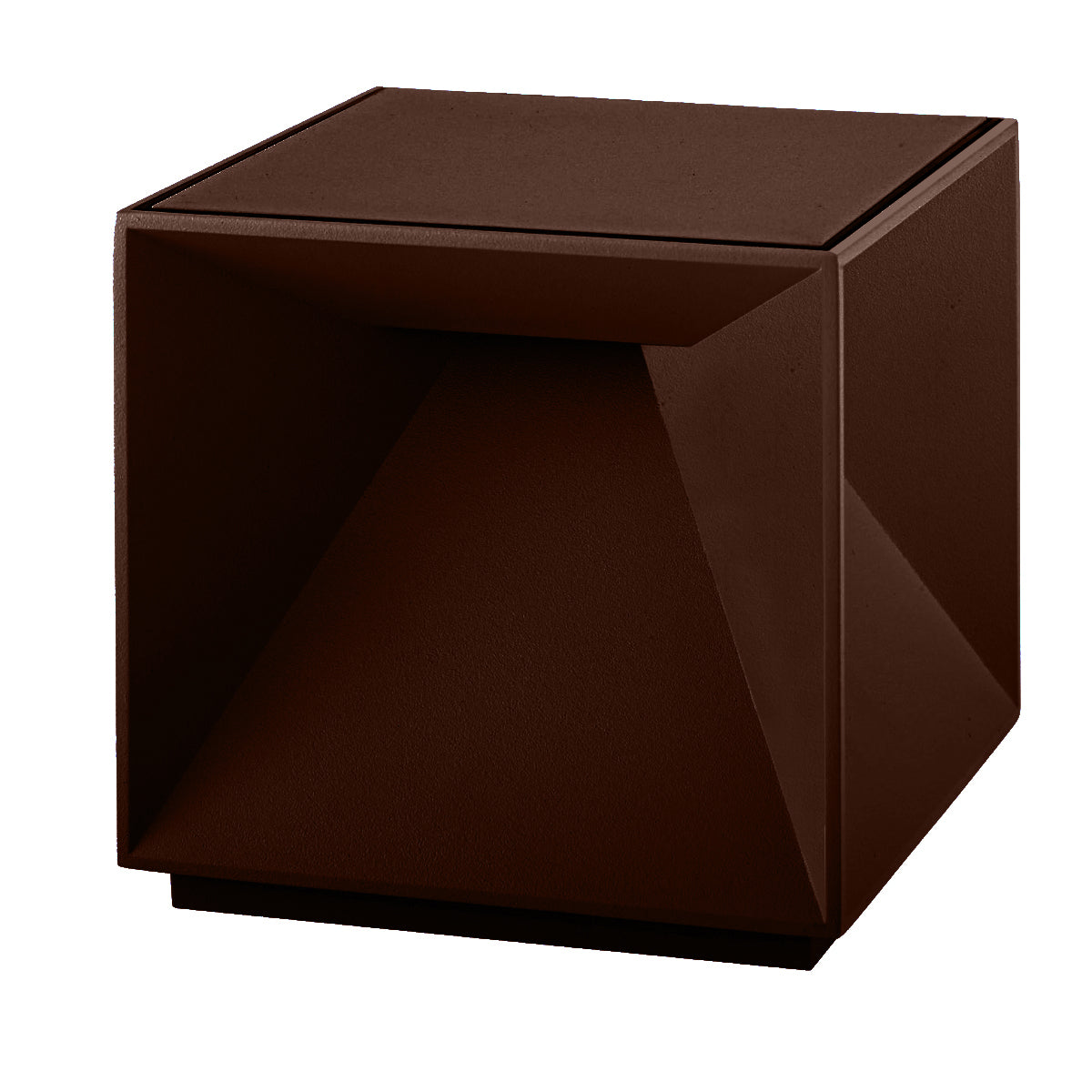 Red Deco Cubox lampe sans fil aluminium corten H10cm LED