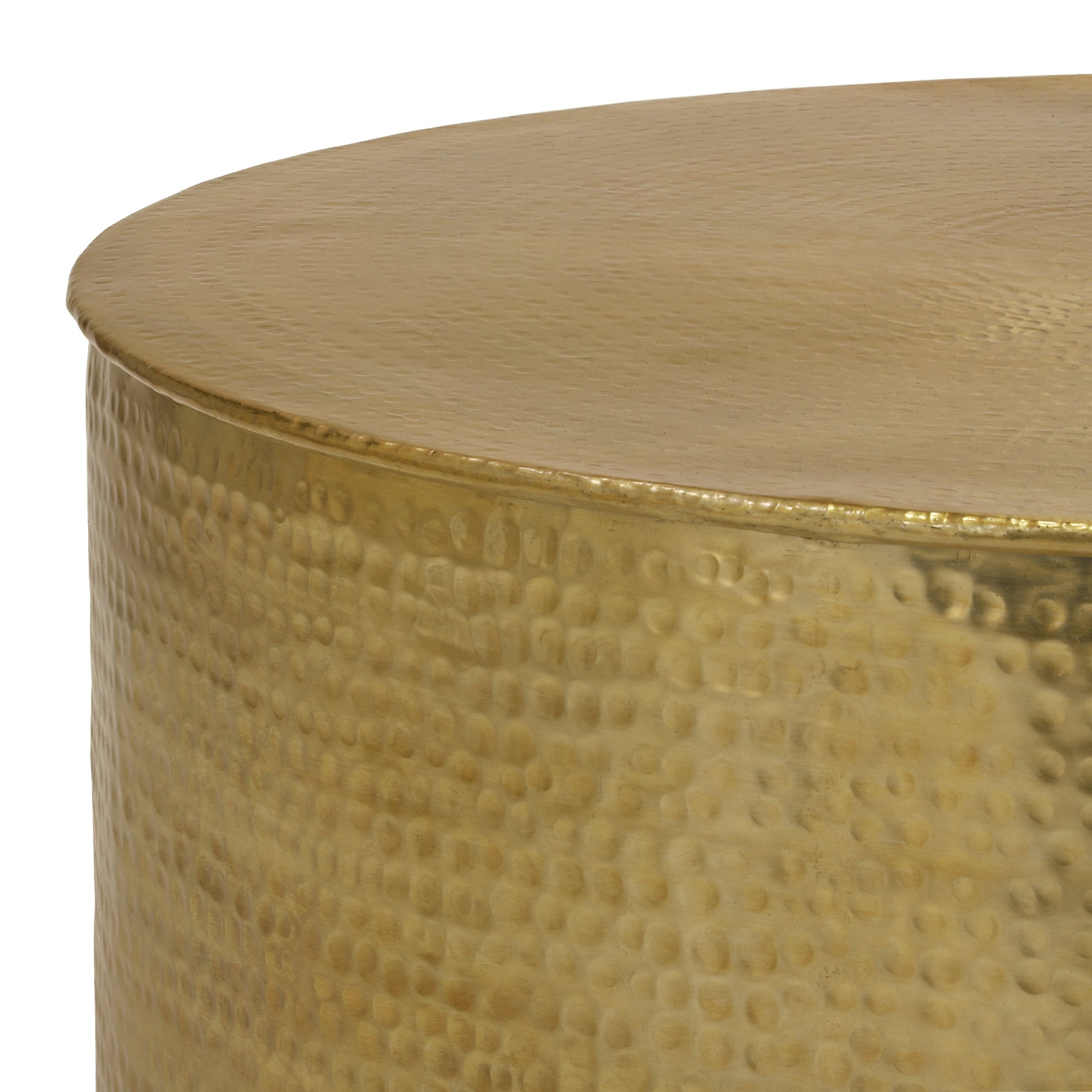 ECD Germany Möbel Table Basse Alu Or 90 cm Martelé
