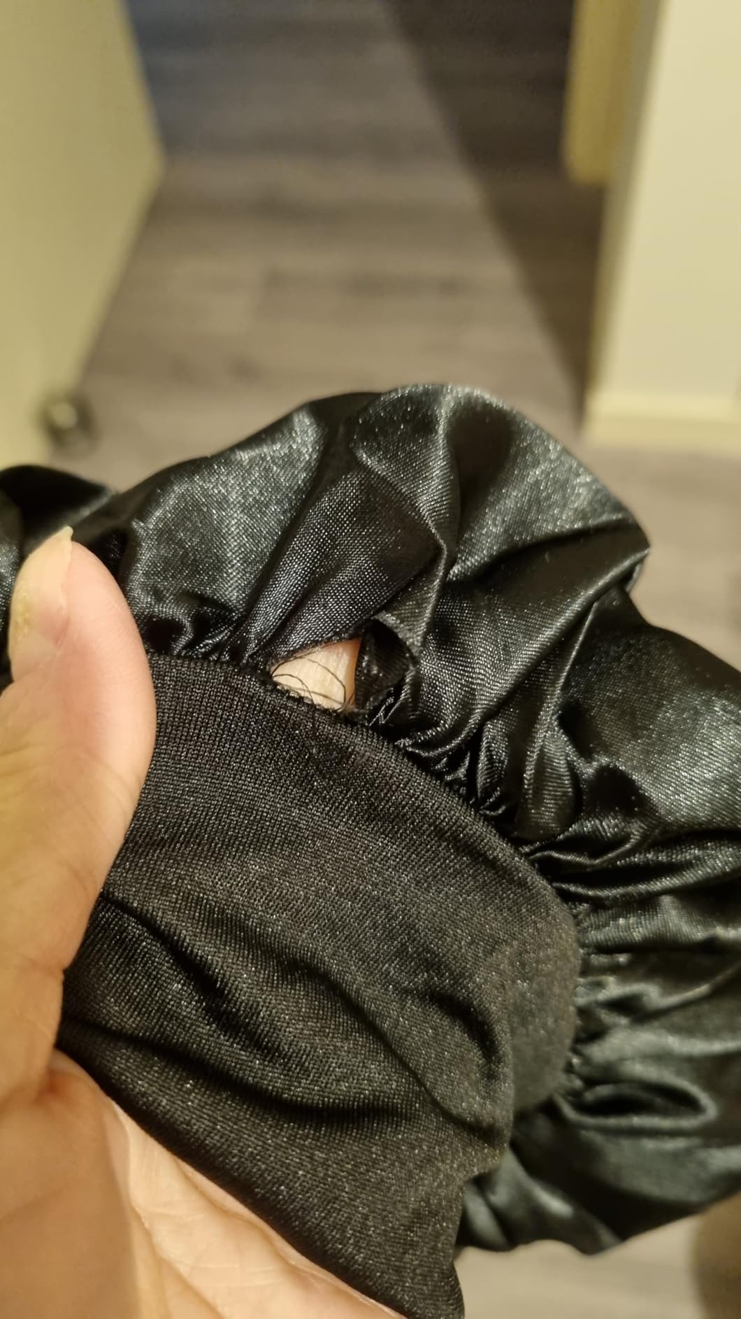 Milisten bonnet nuit satin élastique large bande noir