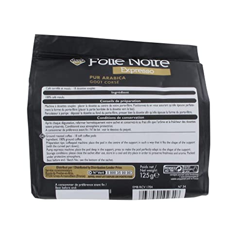 Leader Price Café expresso Folie Noir 125g