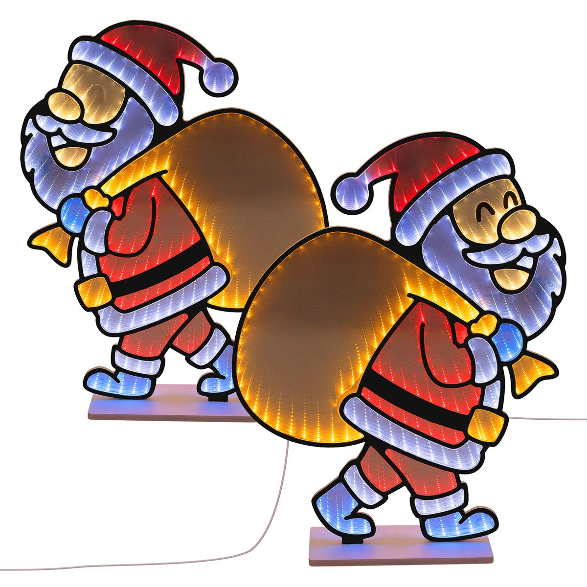 ECD Germany Haus & Wohnen père Noël LED 47x60 cm effet miroir