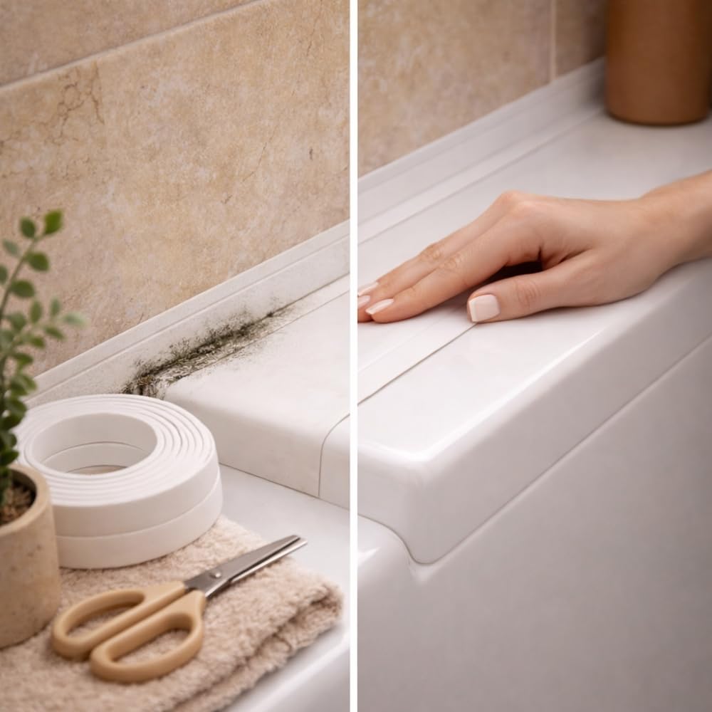 GEKO Bande d'étanchéité blanche 22 mm x 2,4 m baignoire