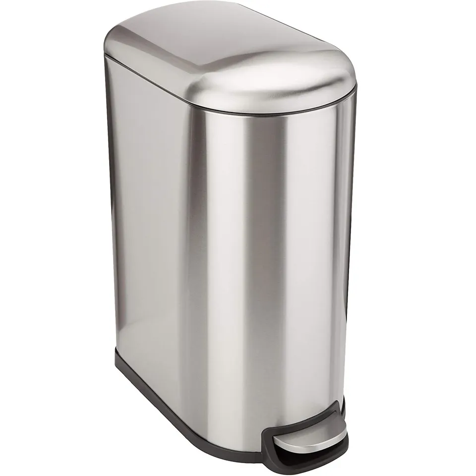 Red Deco Fuller 40L poubelle pédale inox étroite