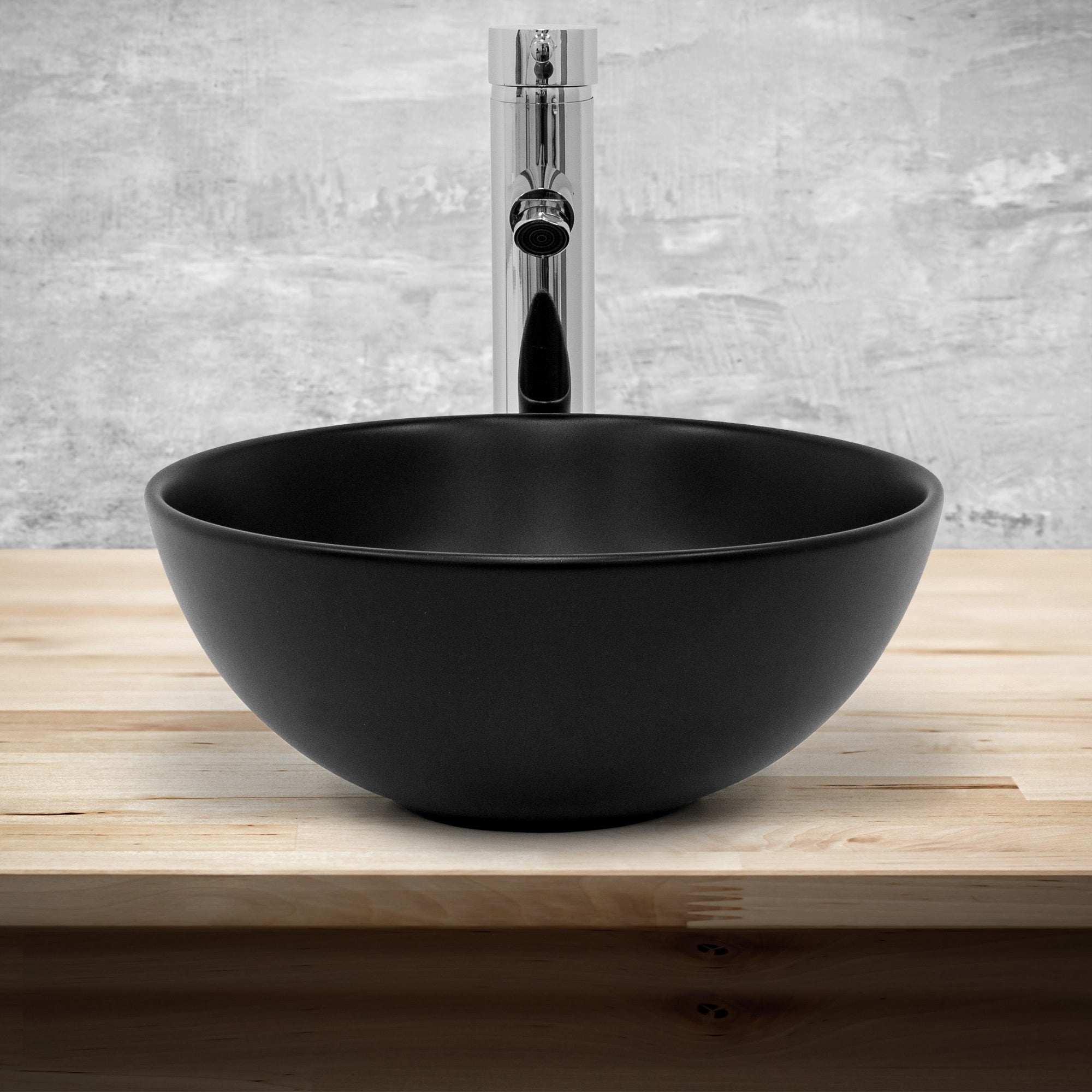 ECD Germany Sanitär vasque ronde noire 32 cm céramique à poser