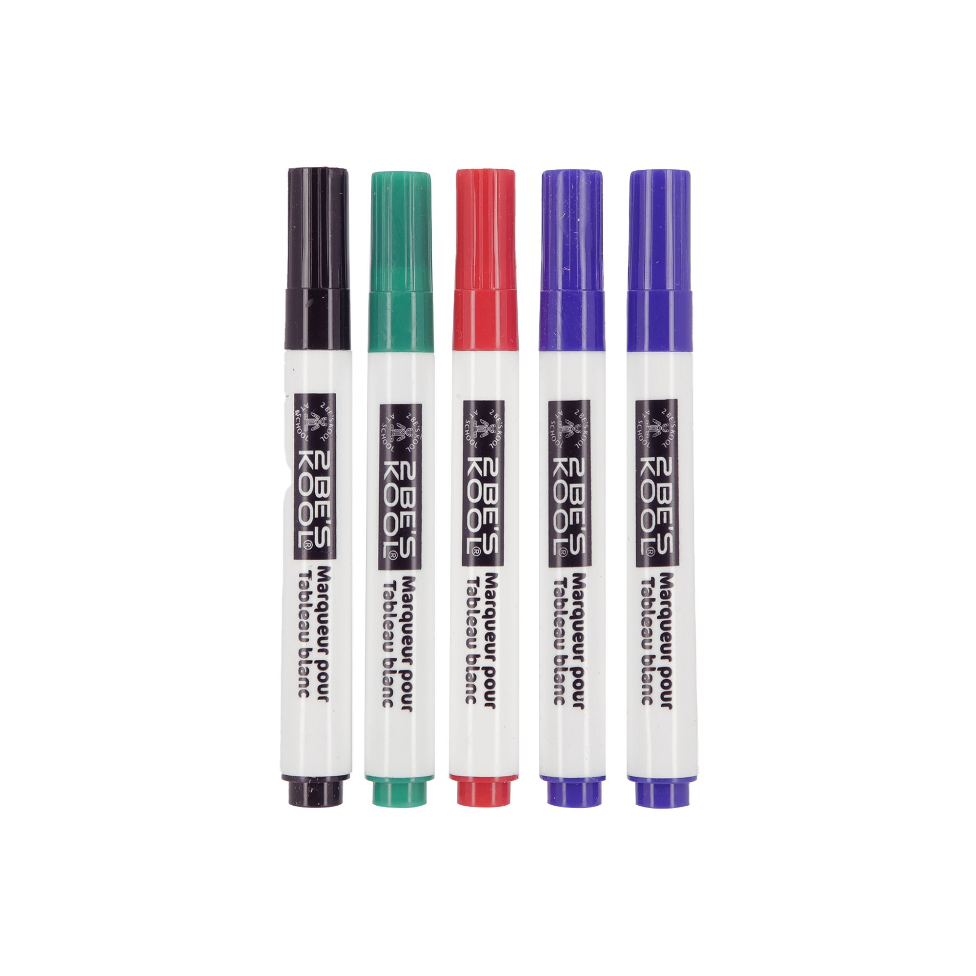 Stokomani Scolaire 5 marqueurs tableau blanc effaçables