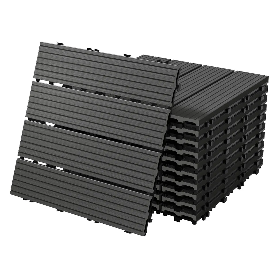 ECD Germany 11 dalles terrasse WPC anthracite 30x30