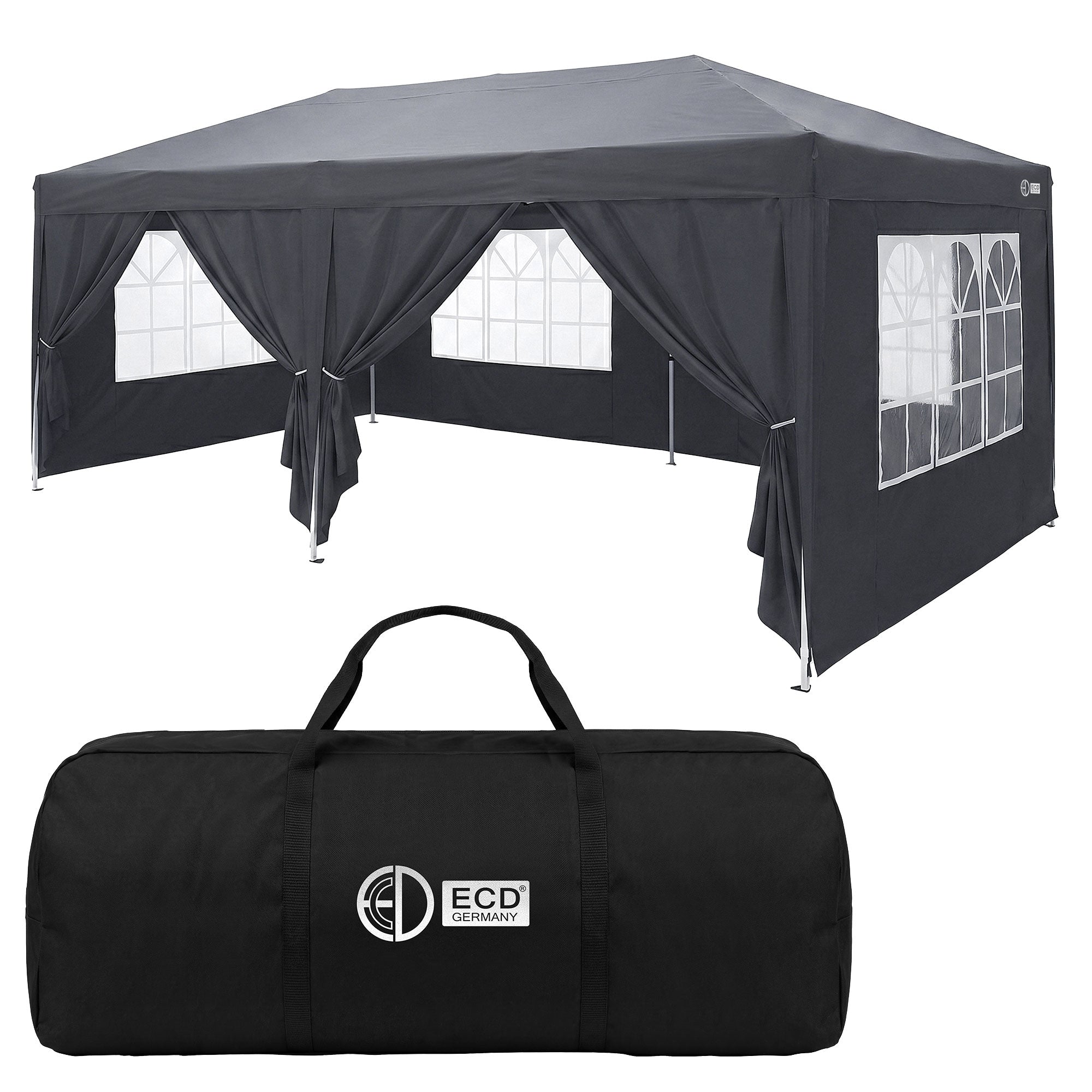 ECD Germany Garten tonnelle pliante 3x6 anthracite 6 parois