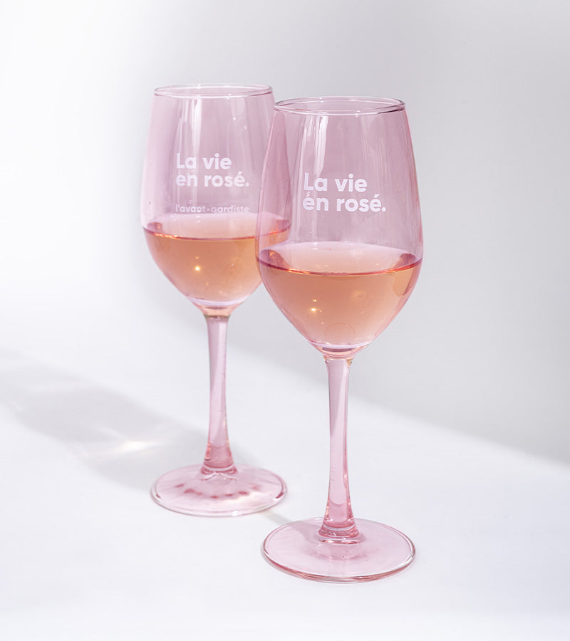 L'avant gardiste La vie en rosé set 2 verres vin