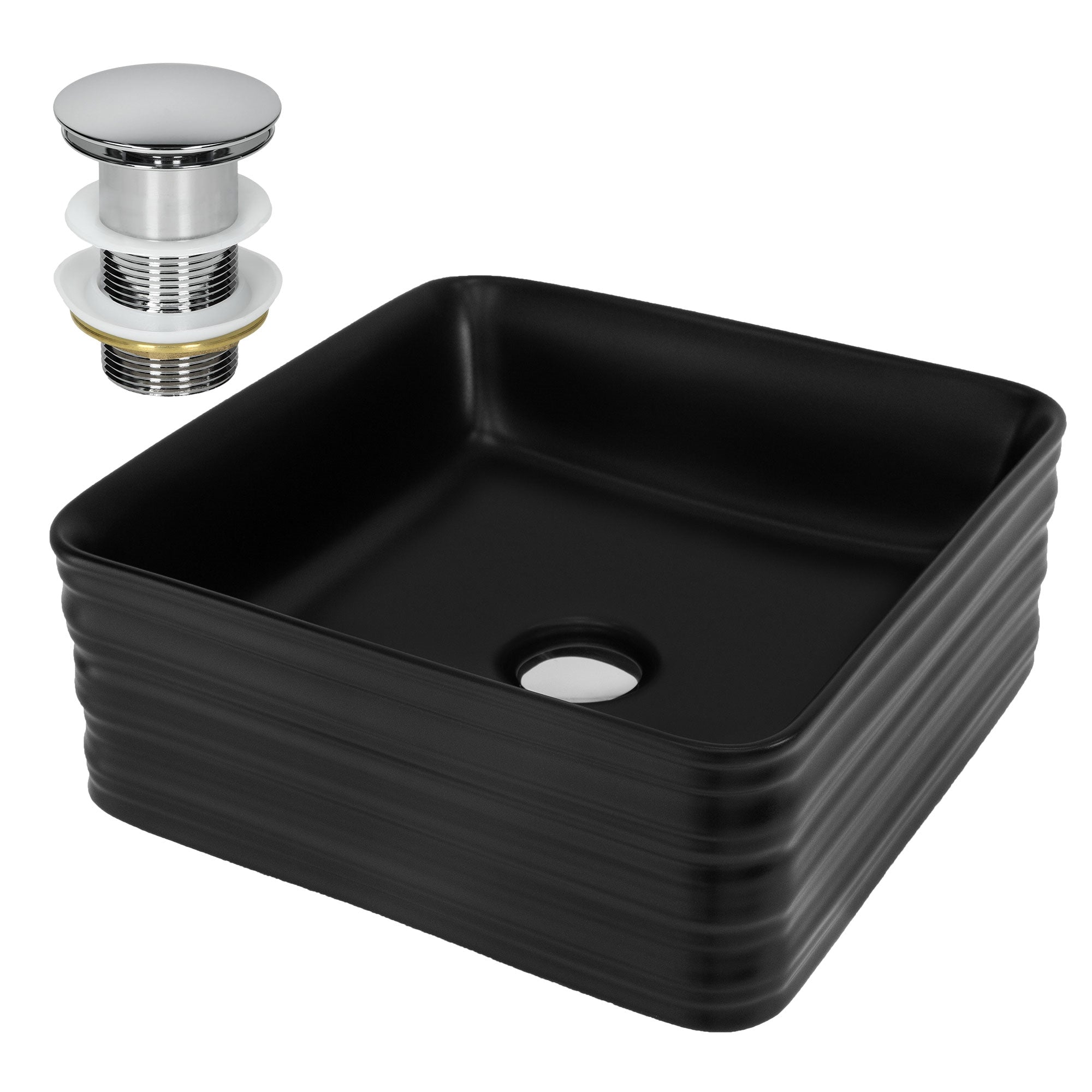 LuxeBath vasque à poser carrée blanche 390x390 céramique