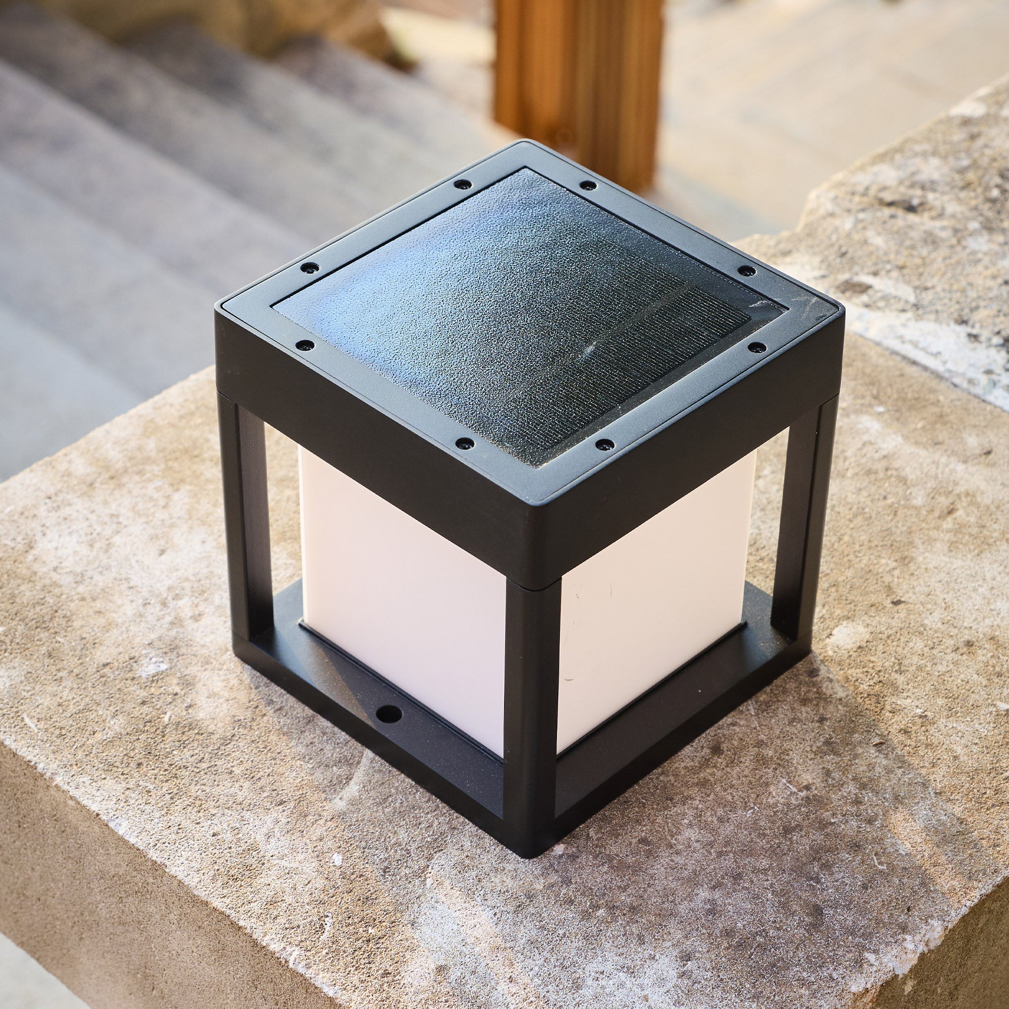 Red Deco Pilaro Black borne solaire pilier LED détecteur 15 cm