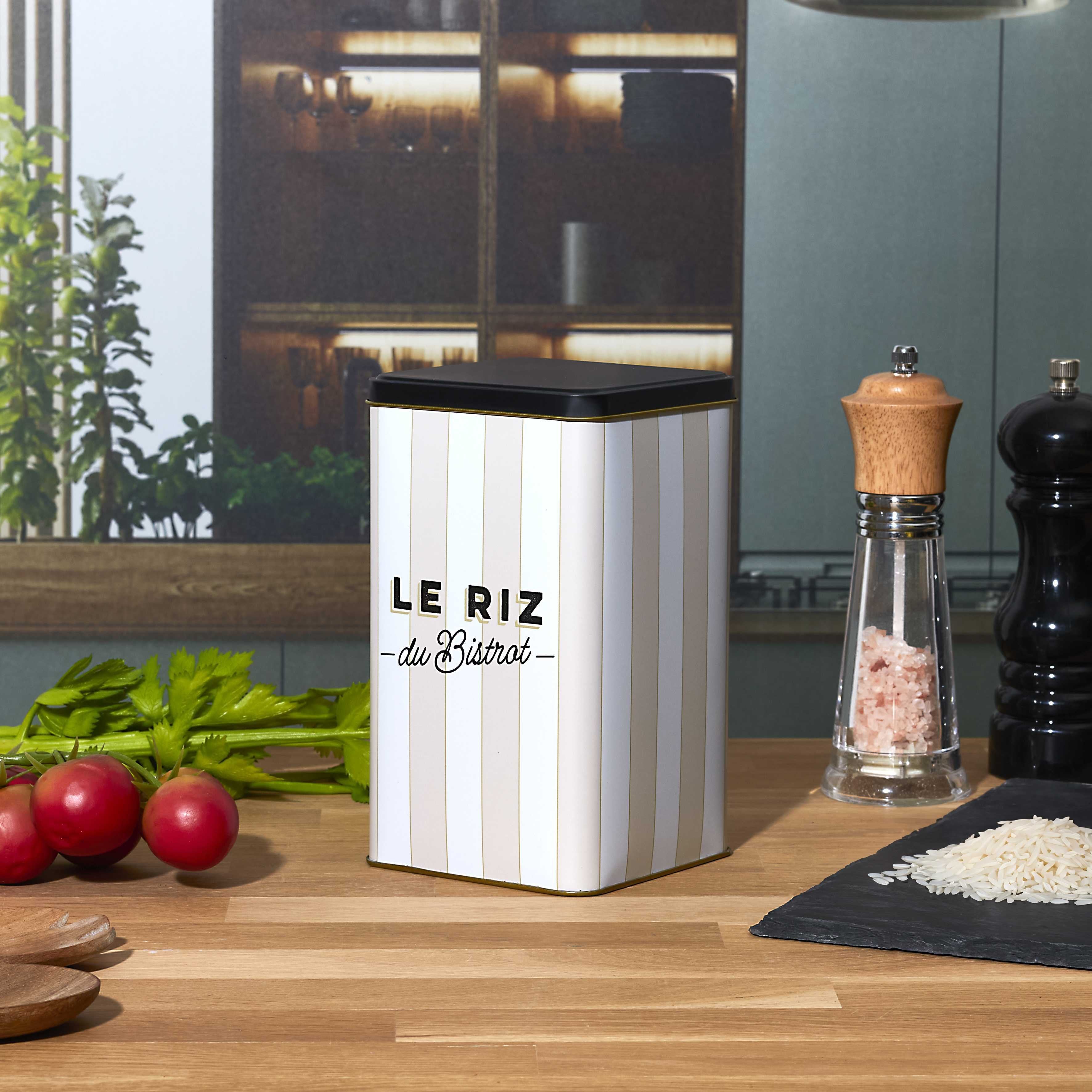 Stokomani Bistrot boîte à riz métal 10,8 x 18,4 cm