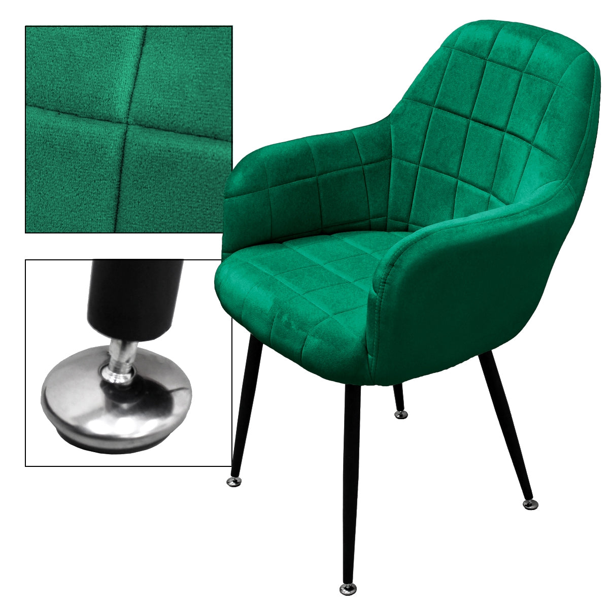 ECD Germany Möbel chaise salle à manger velours vert lot 2