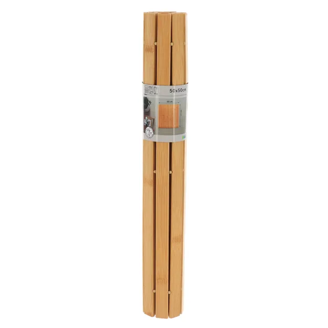 Stokomani Maison caillebotis bambou 50x50 cm naturel antidérapant