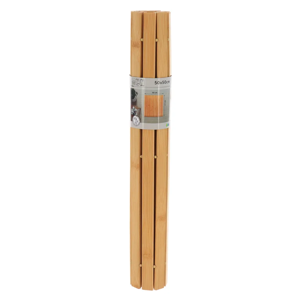 Stokomani Maison caillebotis bambou 50x50 cm naturel antidérapant