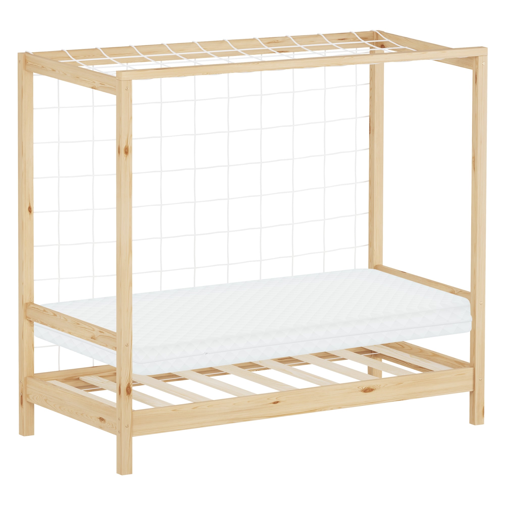 ML-Design lit enfant but de foot pin naturel 90x200 cm sommier