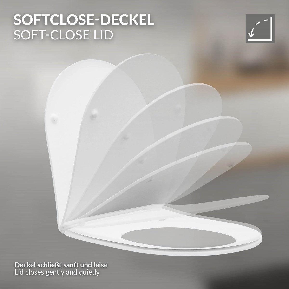 ECD Germany Sanitär WC suspendu céramique blanc brillant court sans rebord