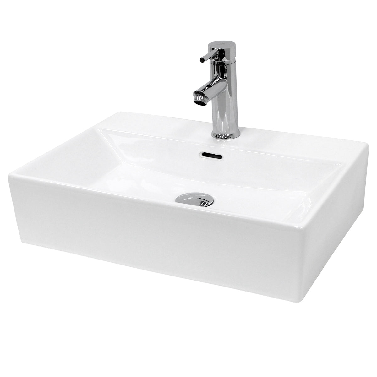 ECD Germany LuxeBath vasque céramique blanche 51,5 cm avec bonde