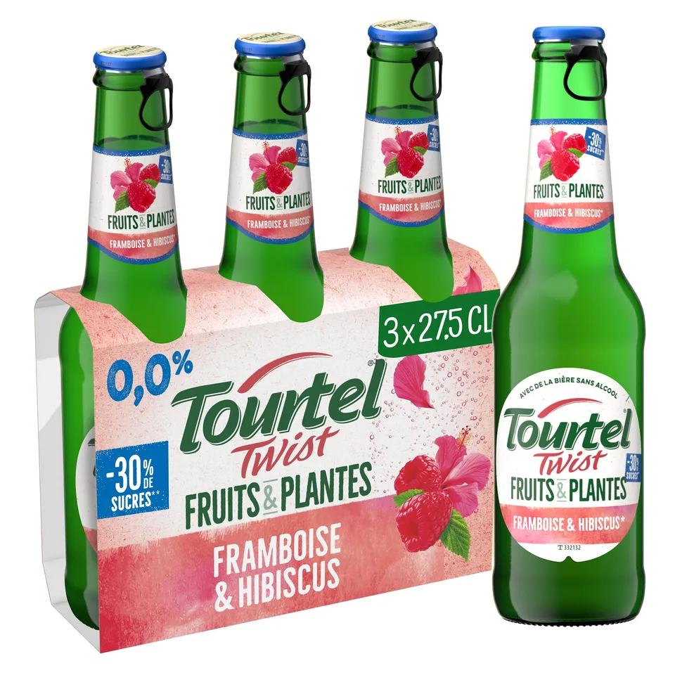 Tourtel Twist bière sans alcool framboise hibiscus 3x27,5cl