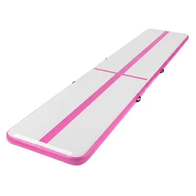 ECD Germany Airtrack tapis gym gonflable rose 500x100x10 cm