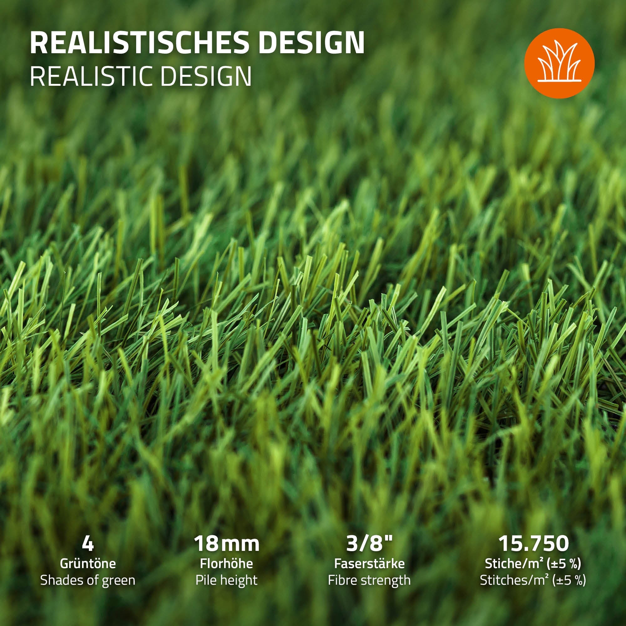 ECD Germany Garten gazon artificiel 100x1000 cm vert 18 mm