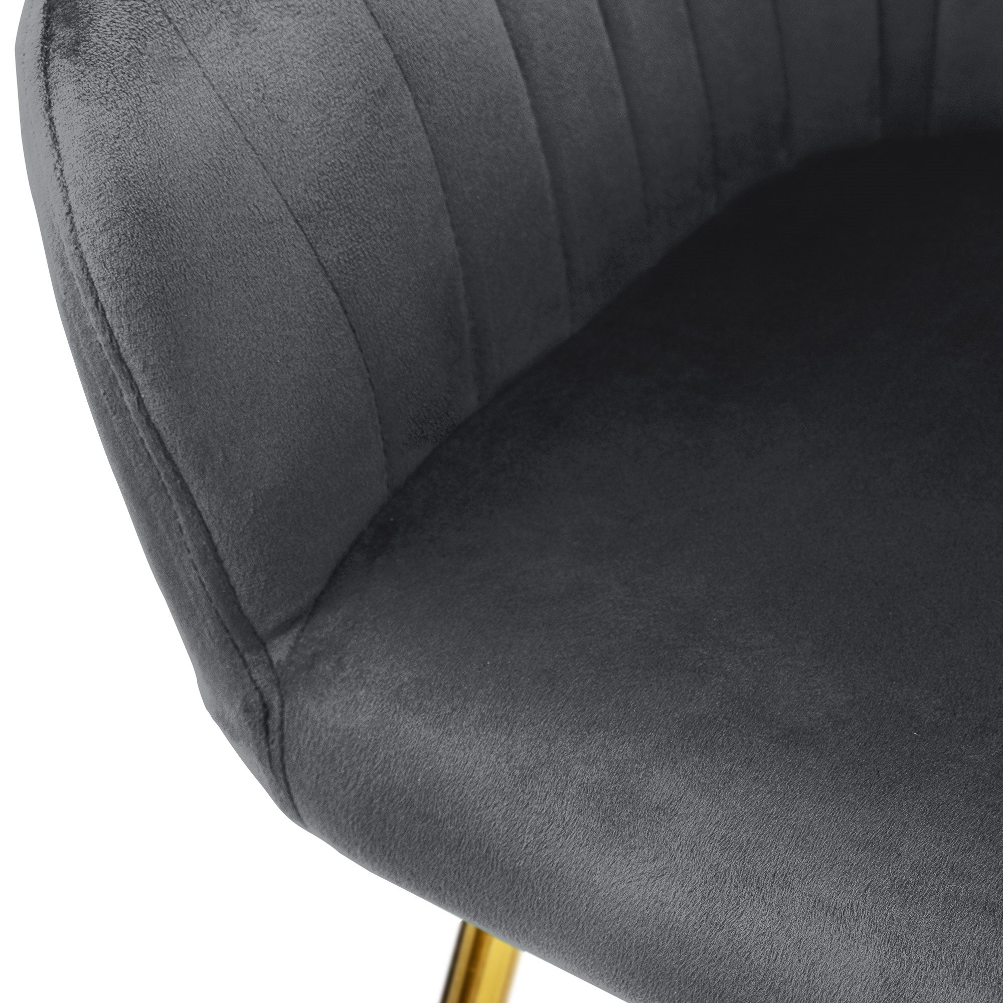 ECD Germany Möbel chaise salle à manger gris velours lot 6 avec accoudoirds