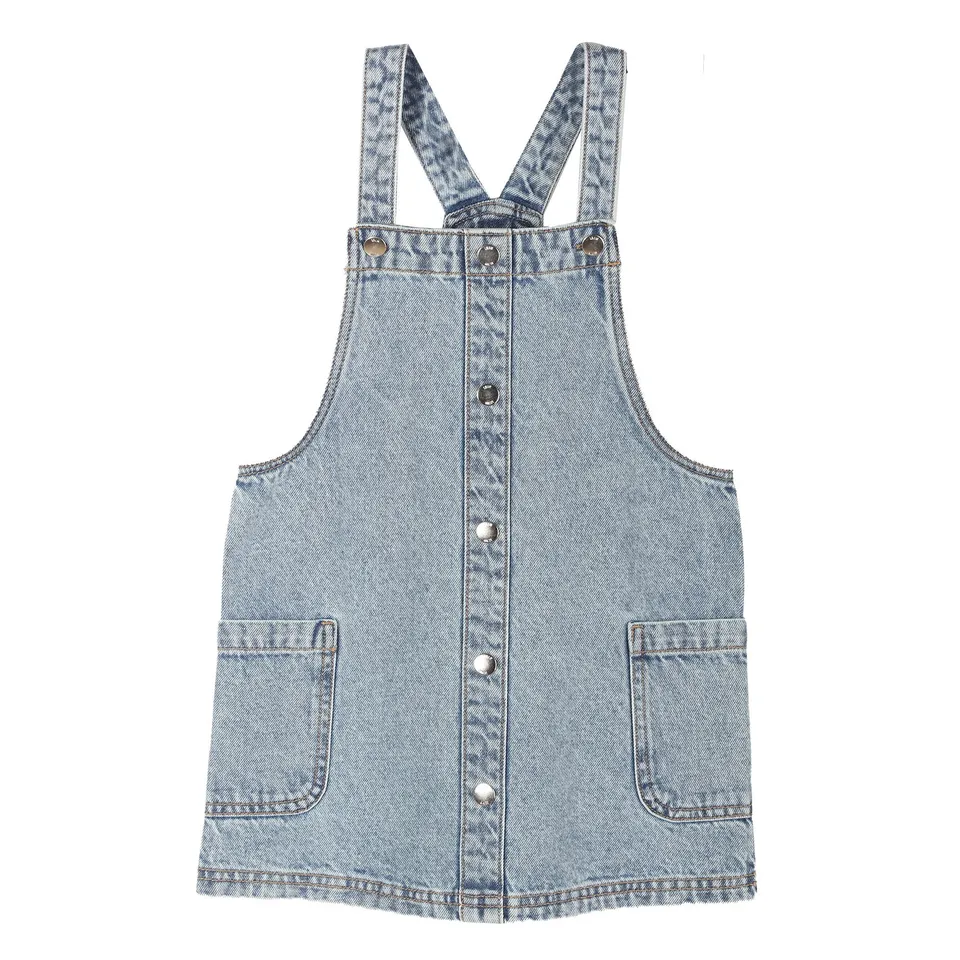 Stokomani Mode Robe salopette jean bleu fille 3/12 ans