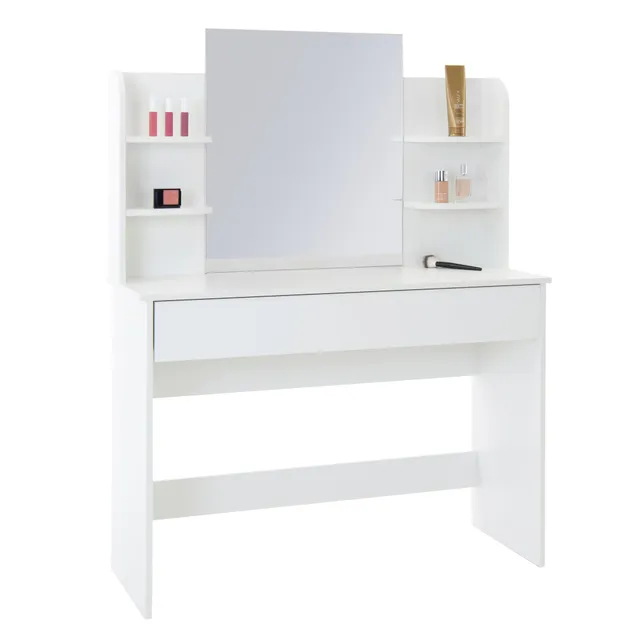 ECD Germany coiffeuse blanche miroir 108 cm tiroir