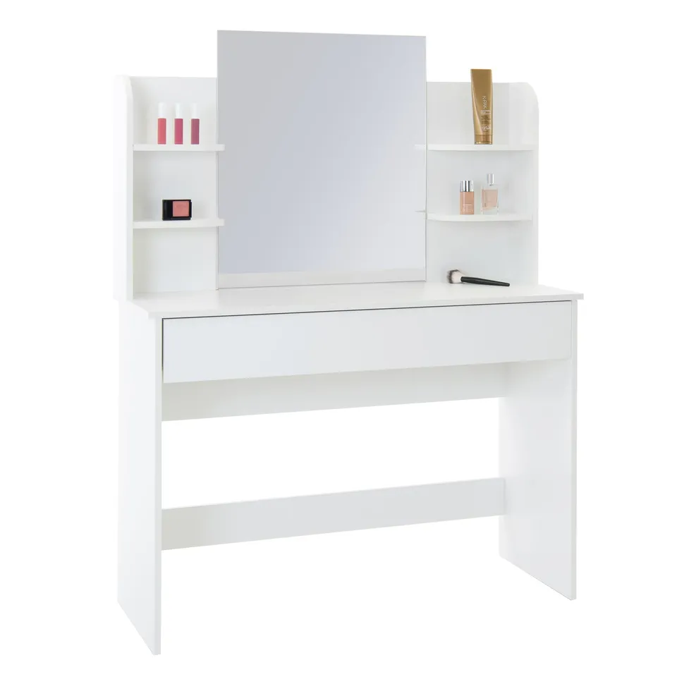 ECD Germany coiffeuse blanche miroir 108 cm tiroir