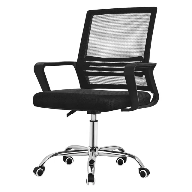 ECD Meubles ML-Design chaise bureau noire réglable avec accoudoirs