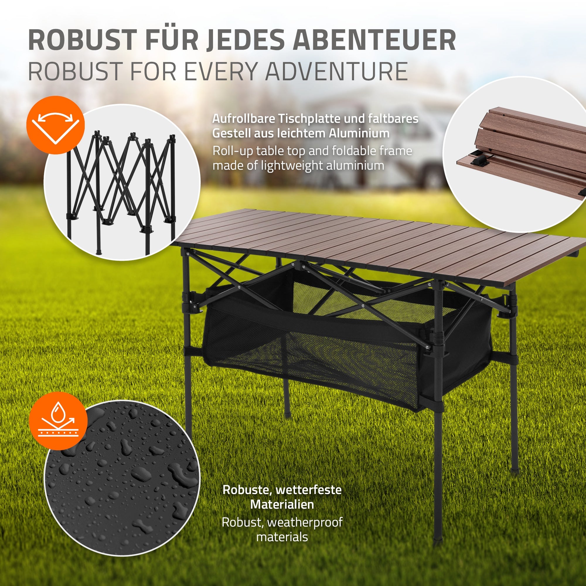 ECD Germany Sport & Freizeit set camping 3 pièces kaki marron