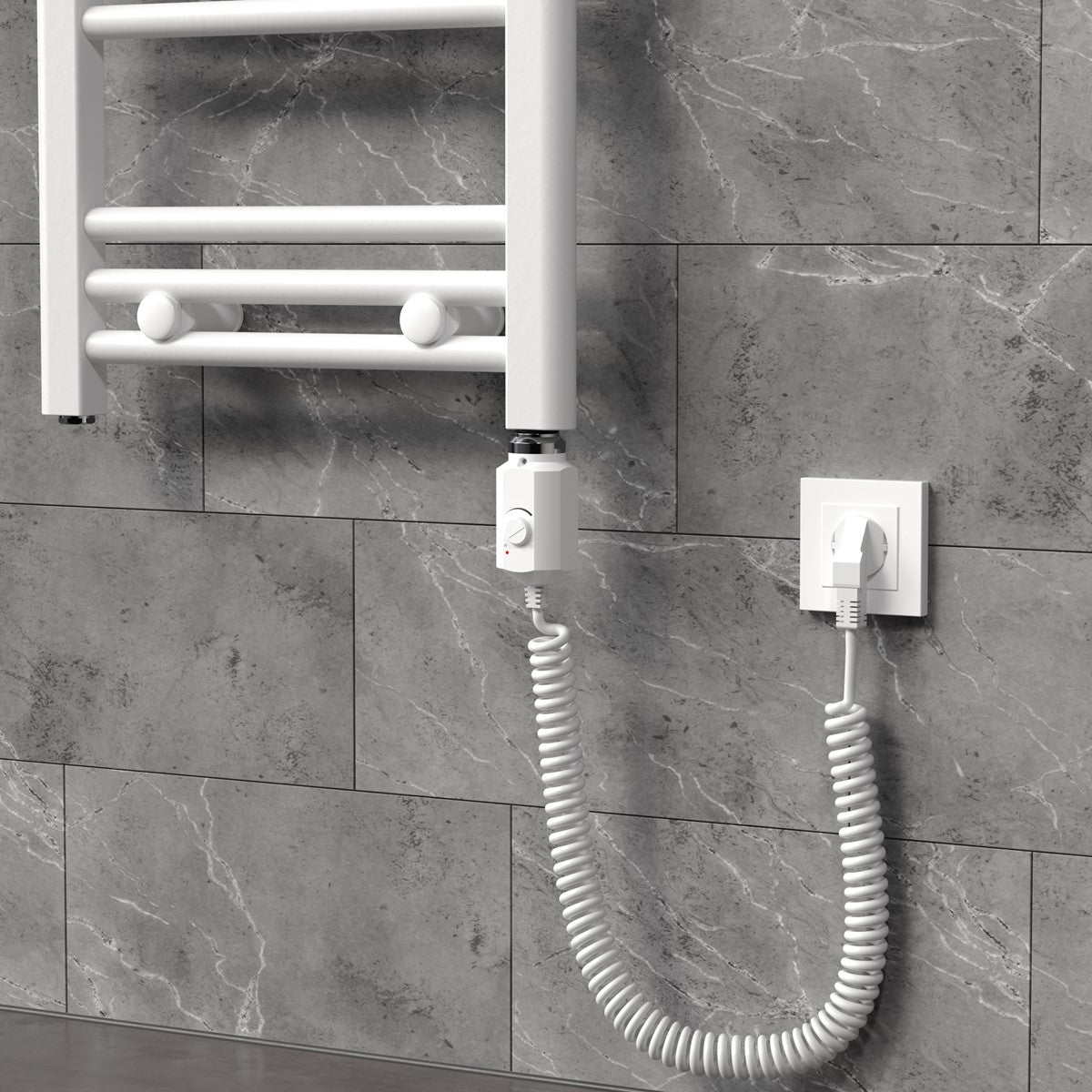 ECD Germany Heizungen résistance radiateur 900W blanc thermostat