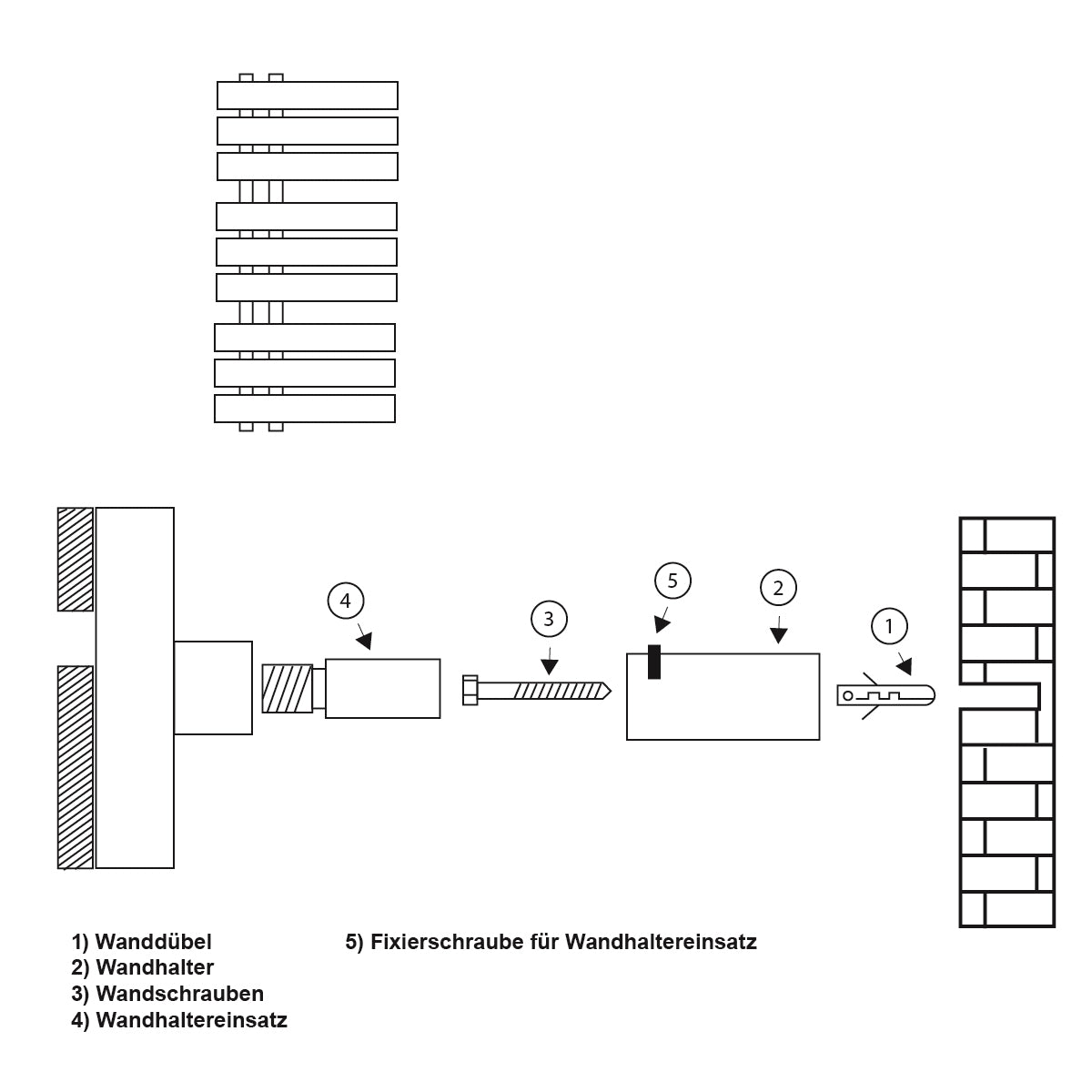 ECD Germany Heizungen Support radiateur design Blanc Iron EM