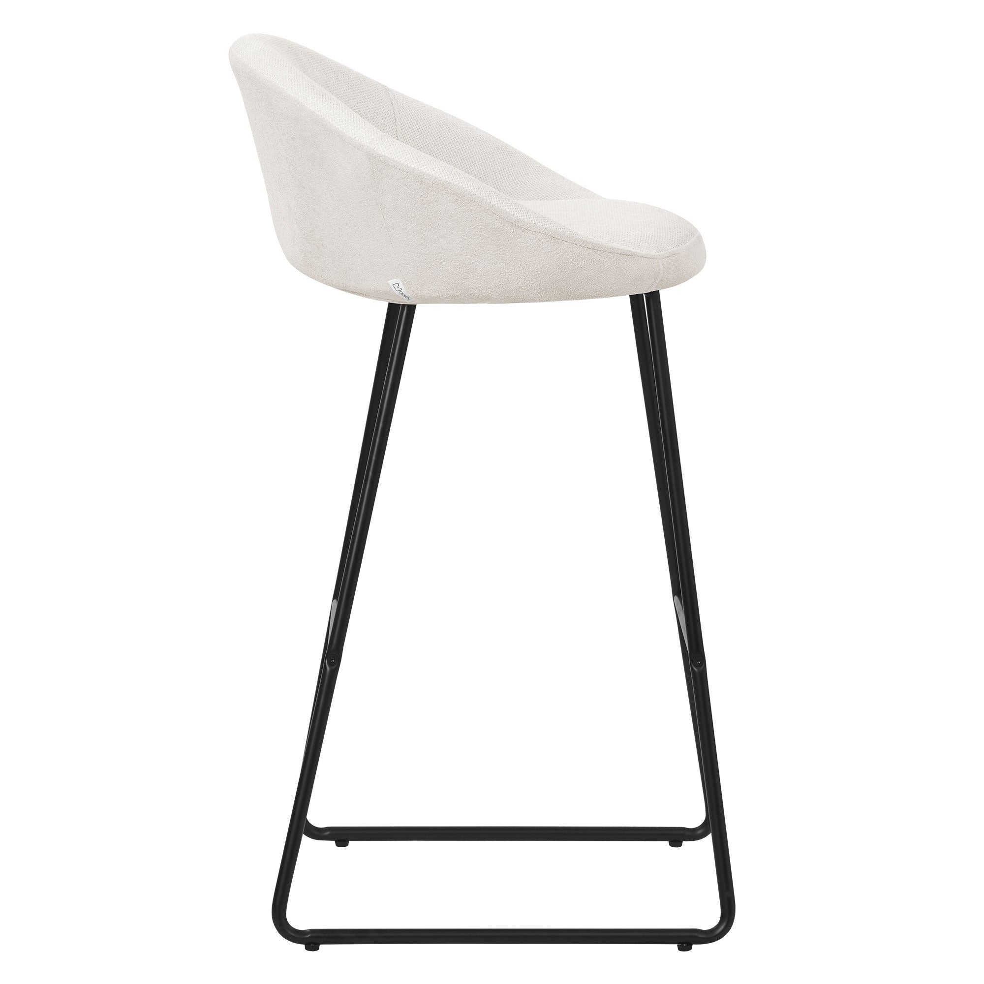 ECD Germany tabouret de bar beige dossier lot de 2