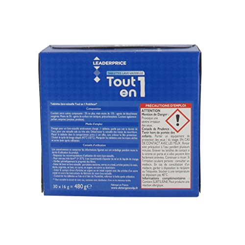 Leader Price tablettes lave-vaisselle tout-en-1 480g frais