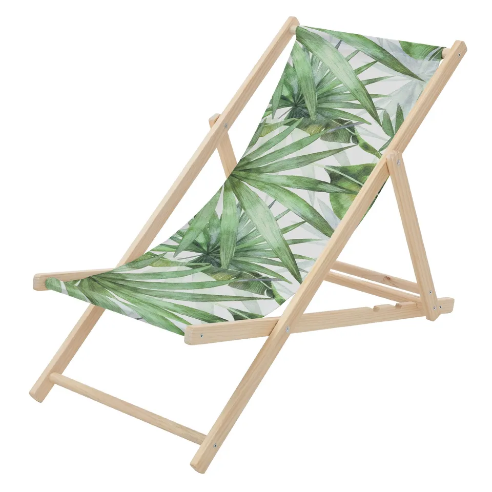 ECD Germany Sport & Freizeit transat bois palme vert-blanc pliable
