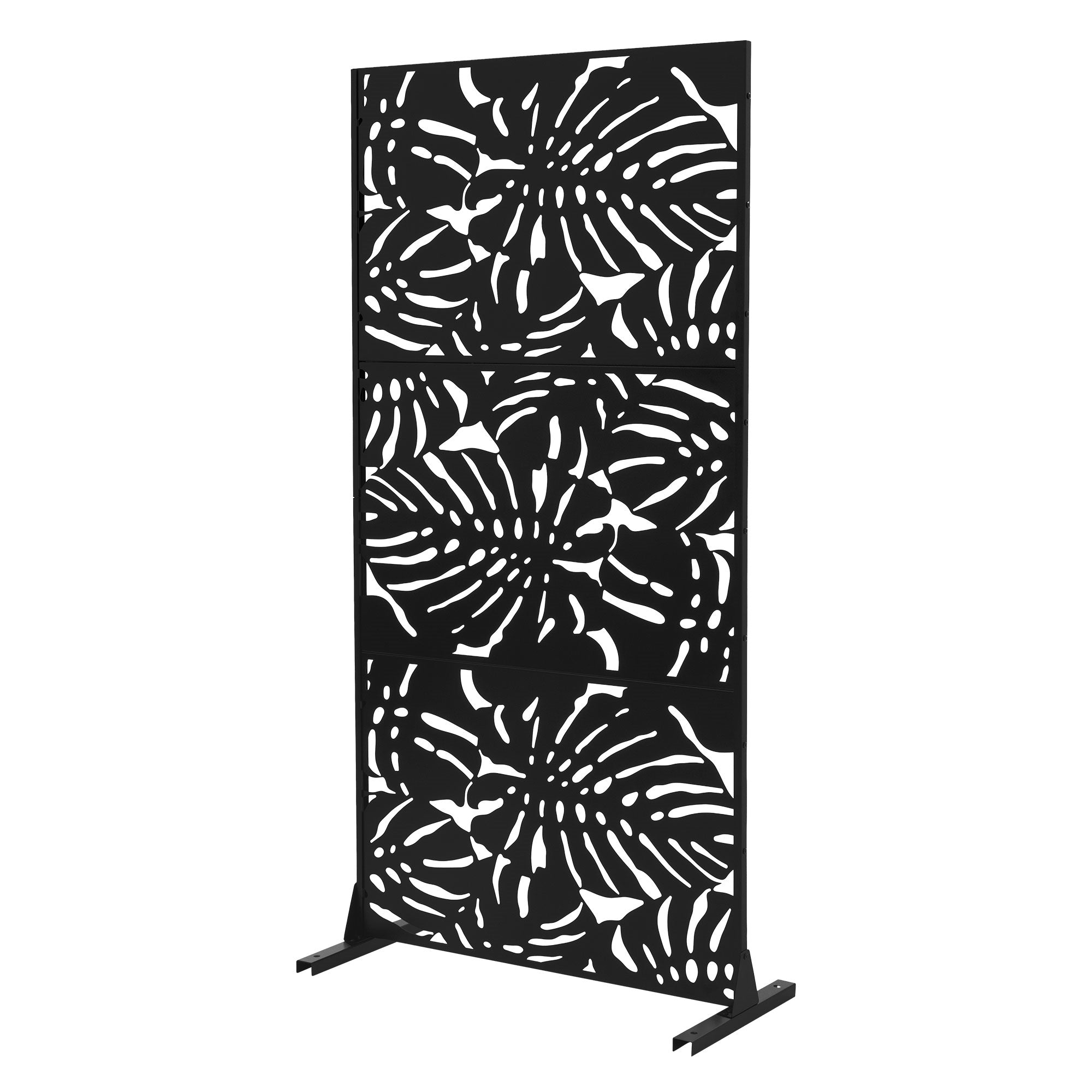 ECD Germany Roma paravent métal noir 90x180 cm 3 panneaux