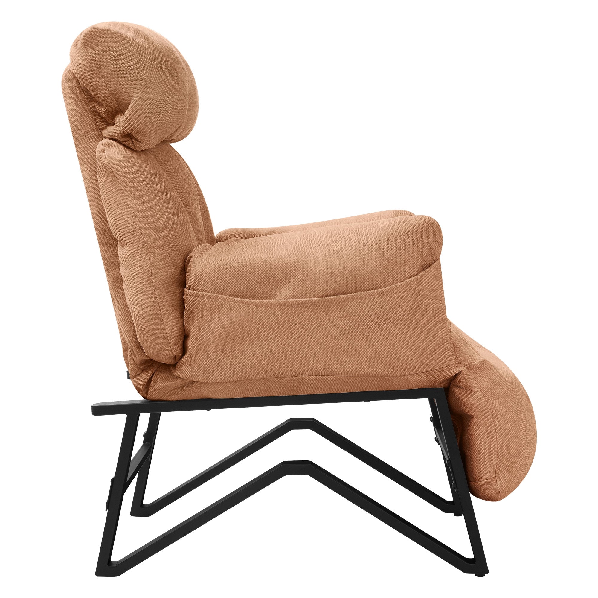 ECD Germany ML-Design fauteuil relax marron lin 85x82 cm