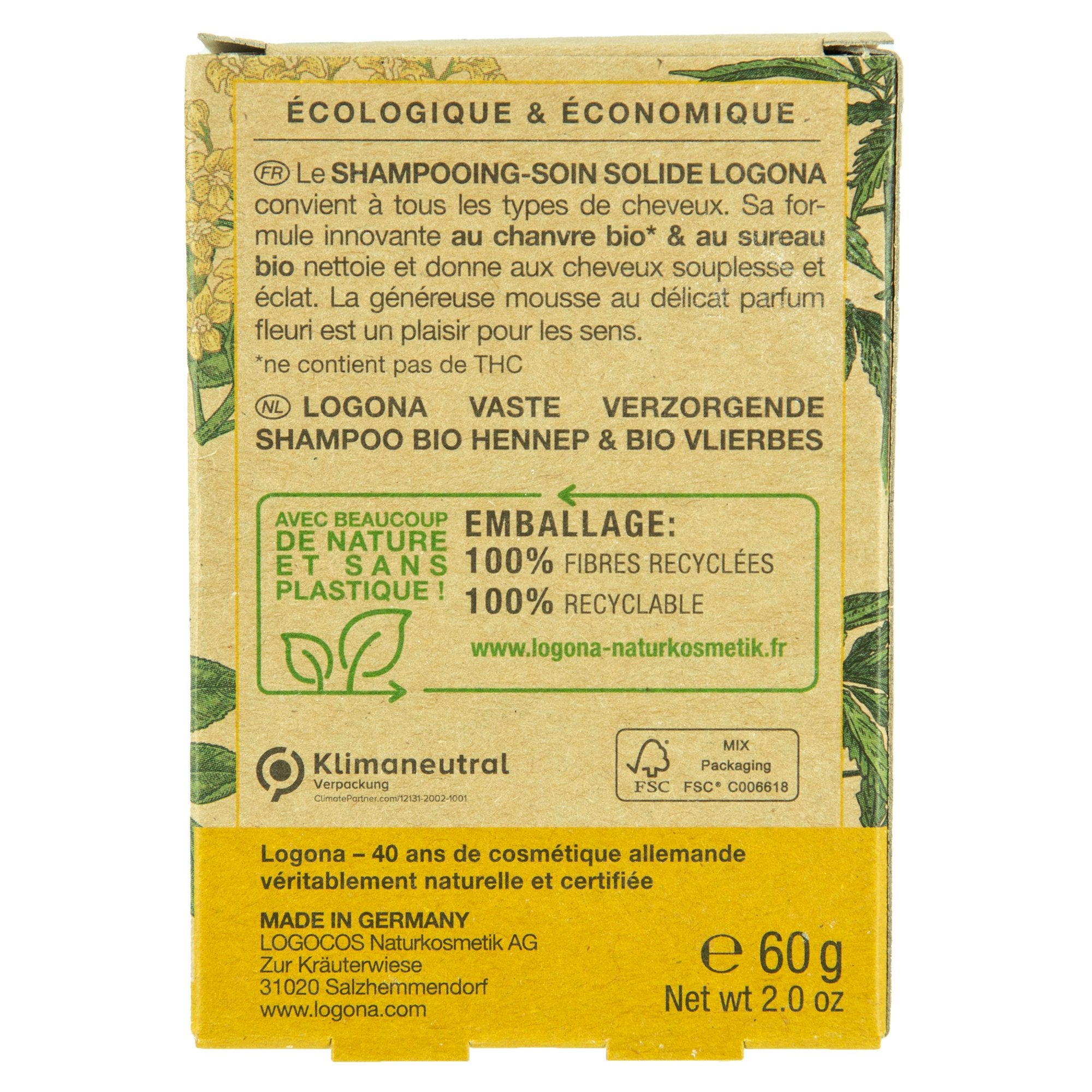 Stokomani Beauté Shampoing solide chanvre sureau bio floral