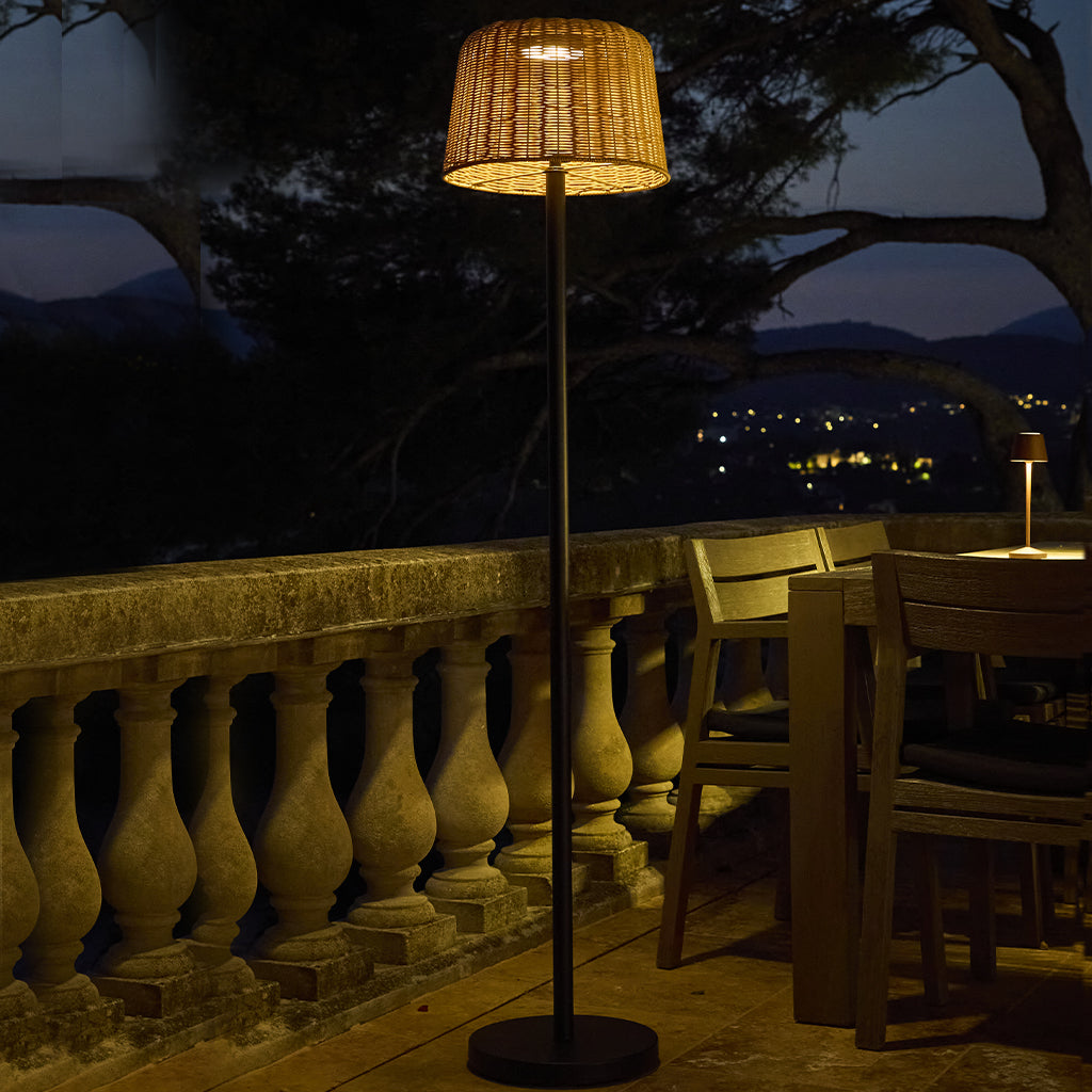 Red Deco Mateo Solar lampadaire solaire rotin H160cm LED