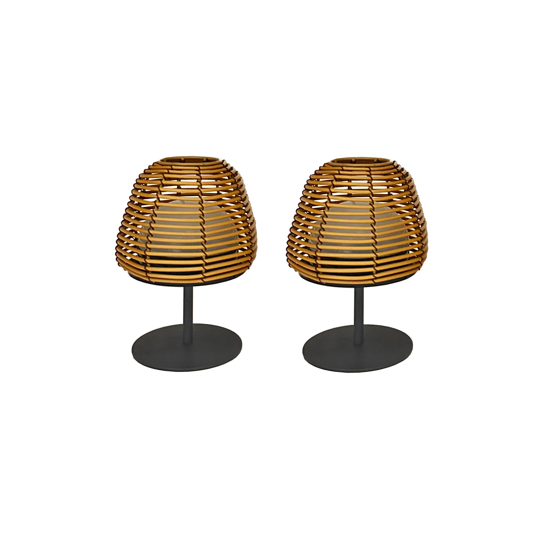 Red Deco Twins Bohème set 2 lampe sans fil LED polyrotin H16cm