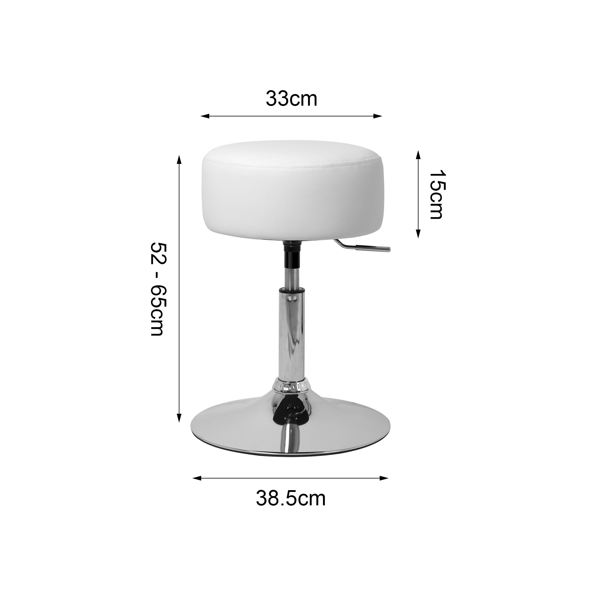 ECD Germany Möbel tabouret blanc chrome lot 2 réglable Ø33cm