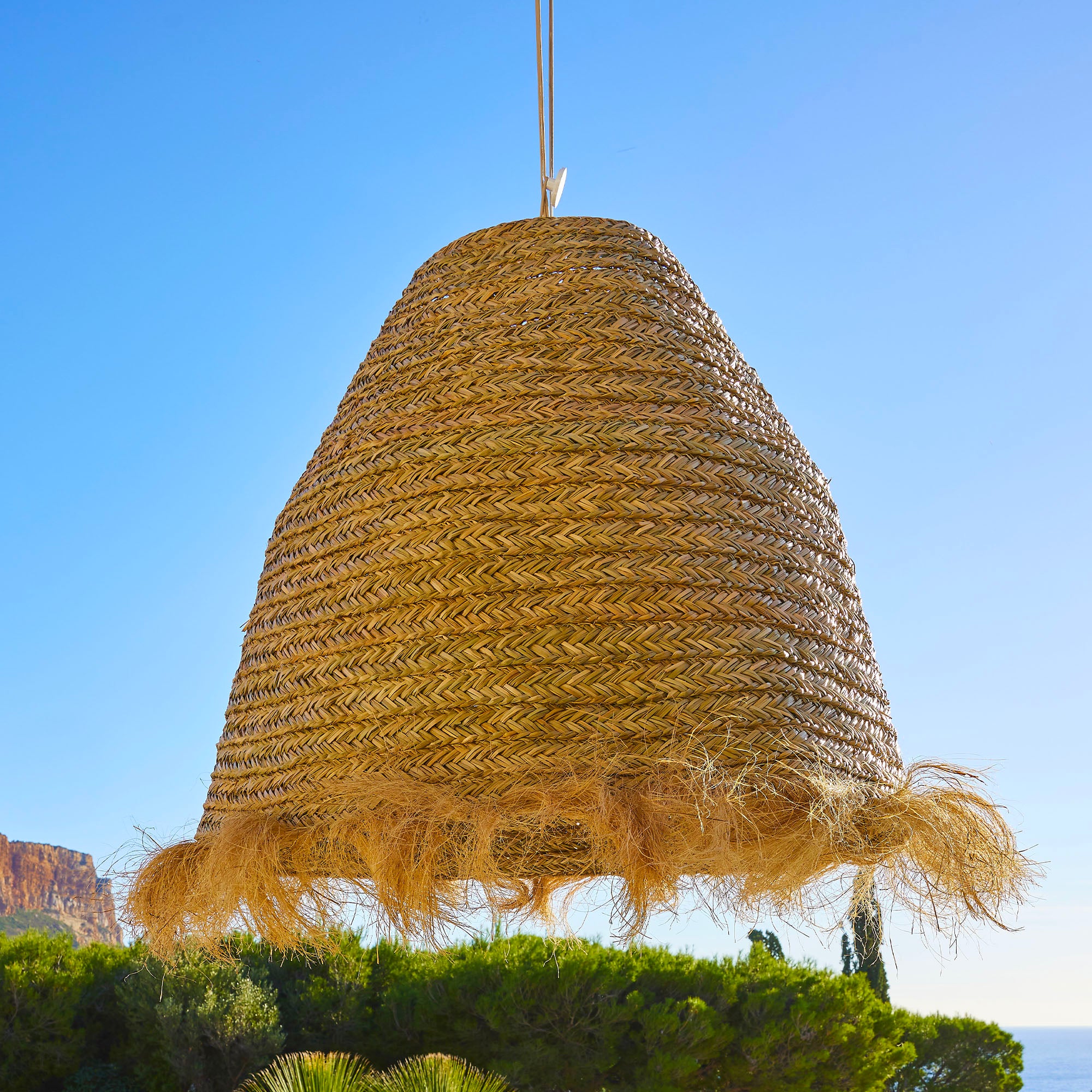 Red Deco Big Anafi Outdoor suspension jonc de mer XXL 100cm