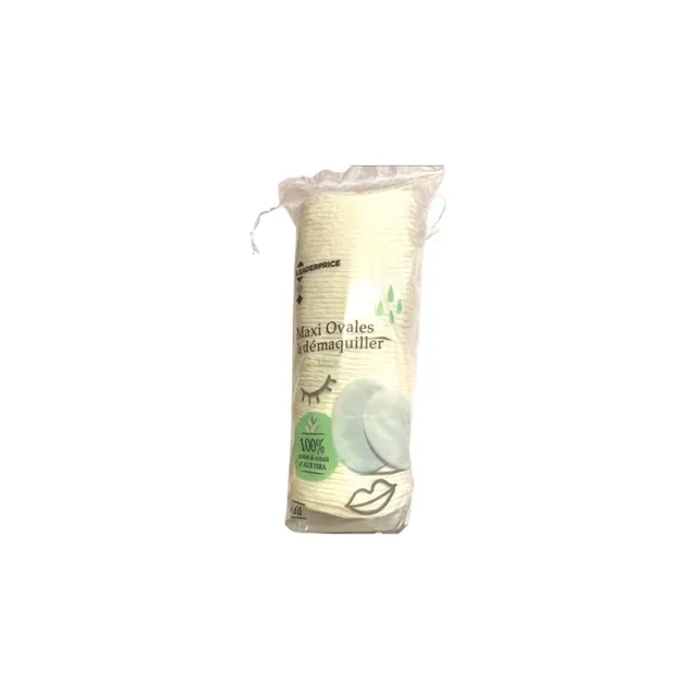 Leader Price Maxi carrés démaquillants coton x60 ultra doux