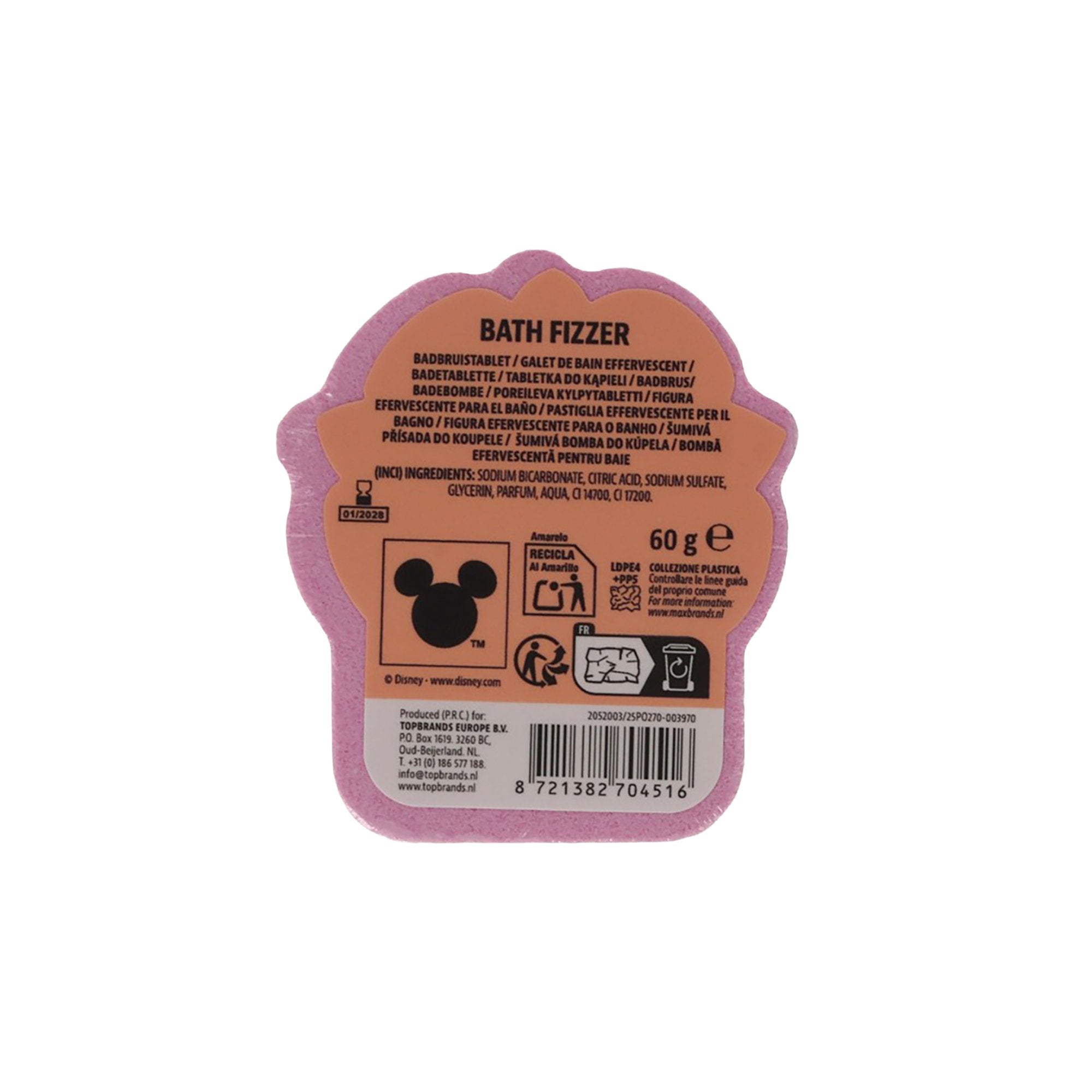 Stokomani Vaiana galet de bain effervescent rose Disney