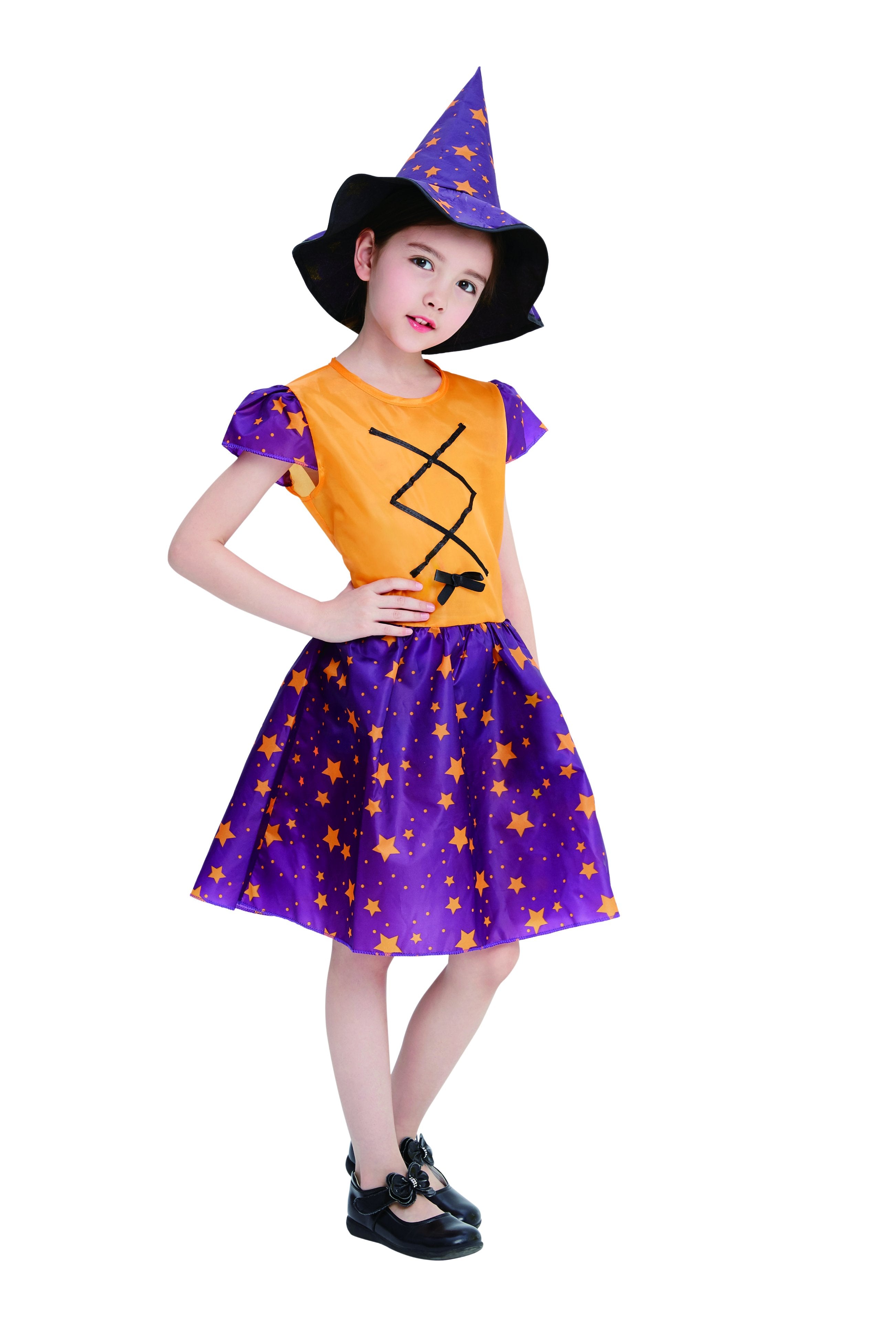 Stokomani Fêtes déguisement Halloween fille orange polyester