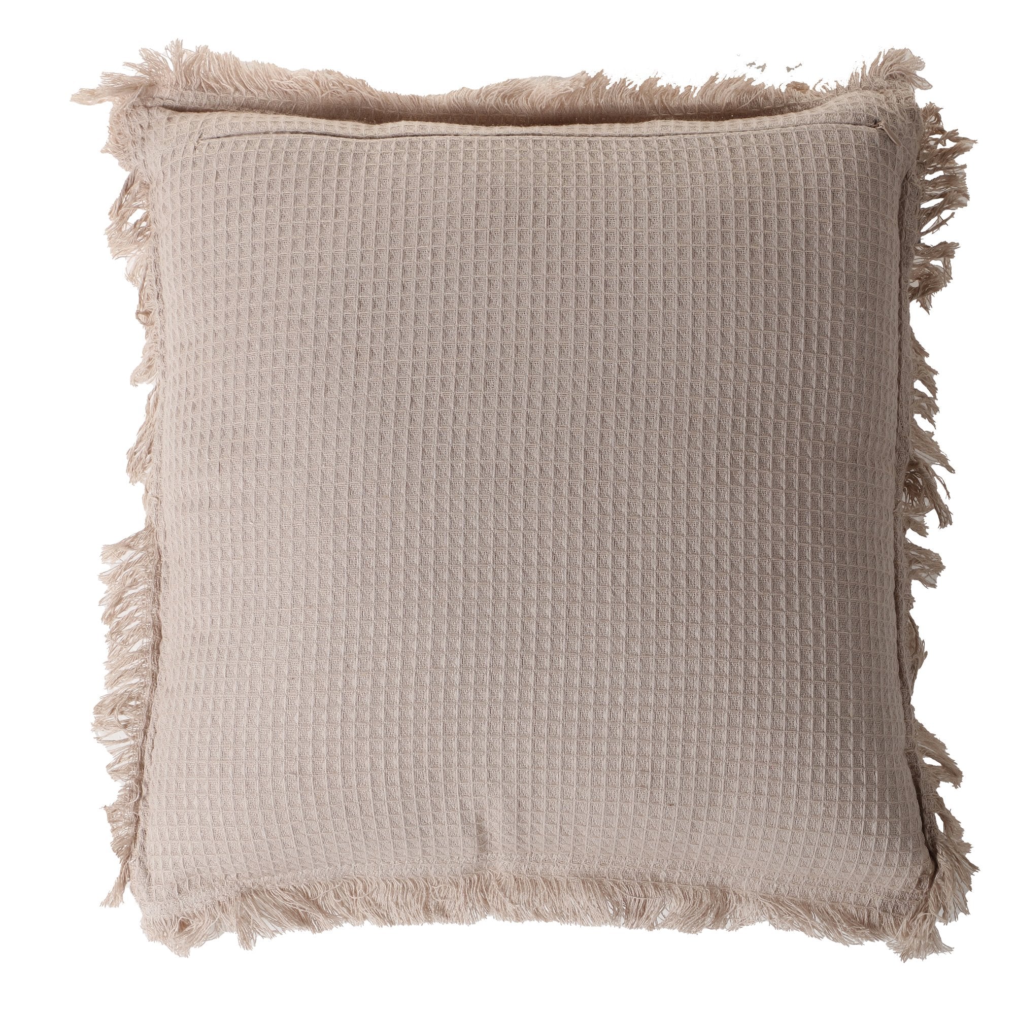 Coussin gaufré coton beige 40 x 40 cm