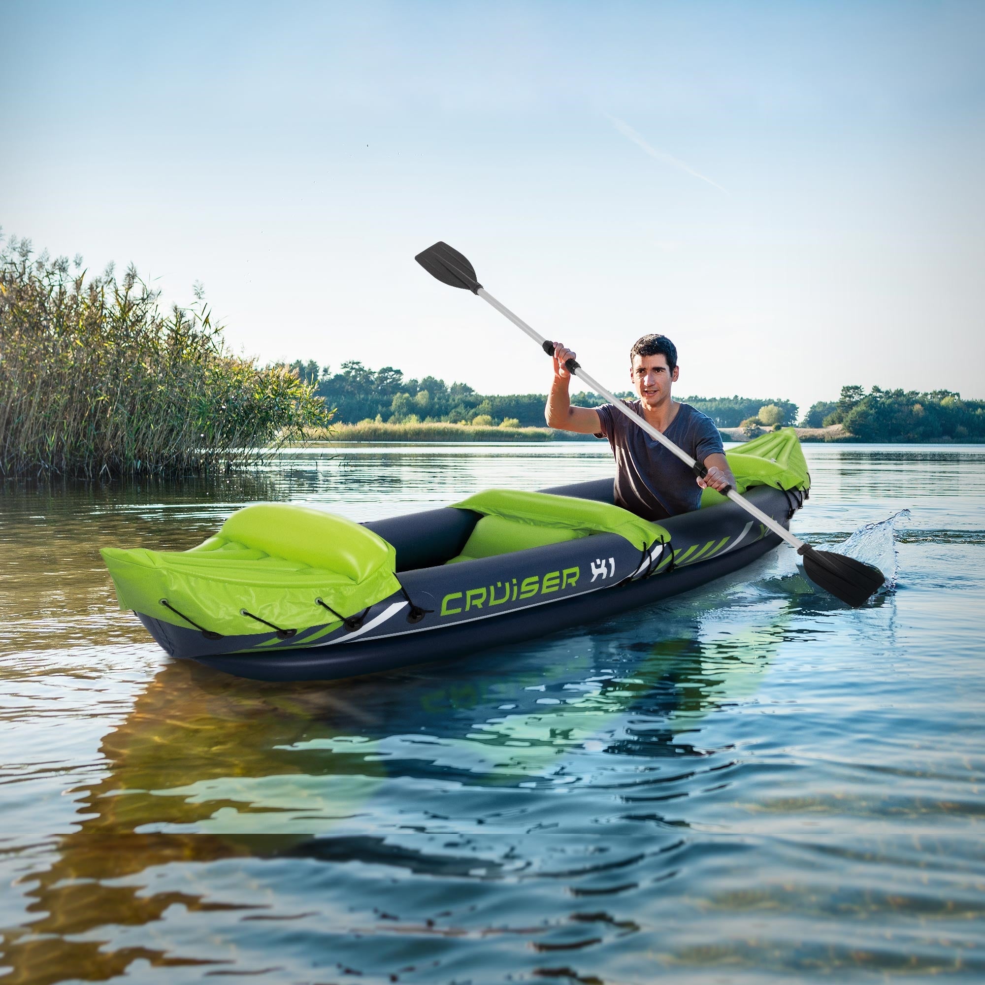 ECD Germany Cruiser X1 kayak gonflable 2 places vert/blanc/bleu
