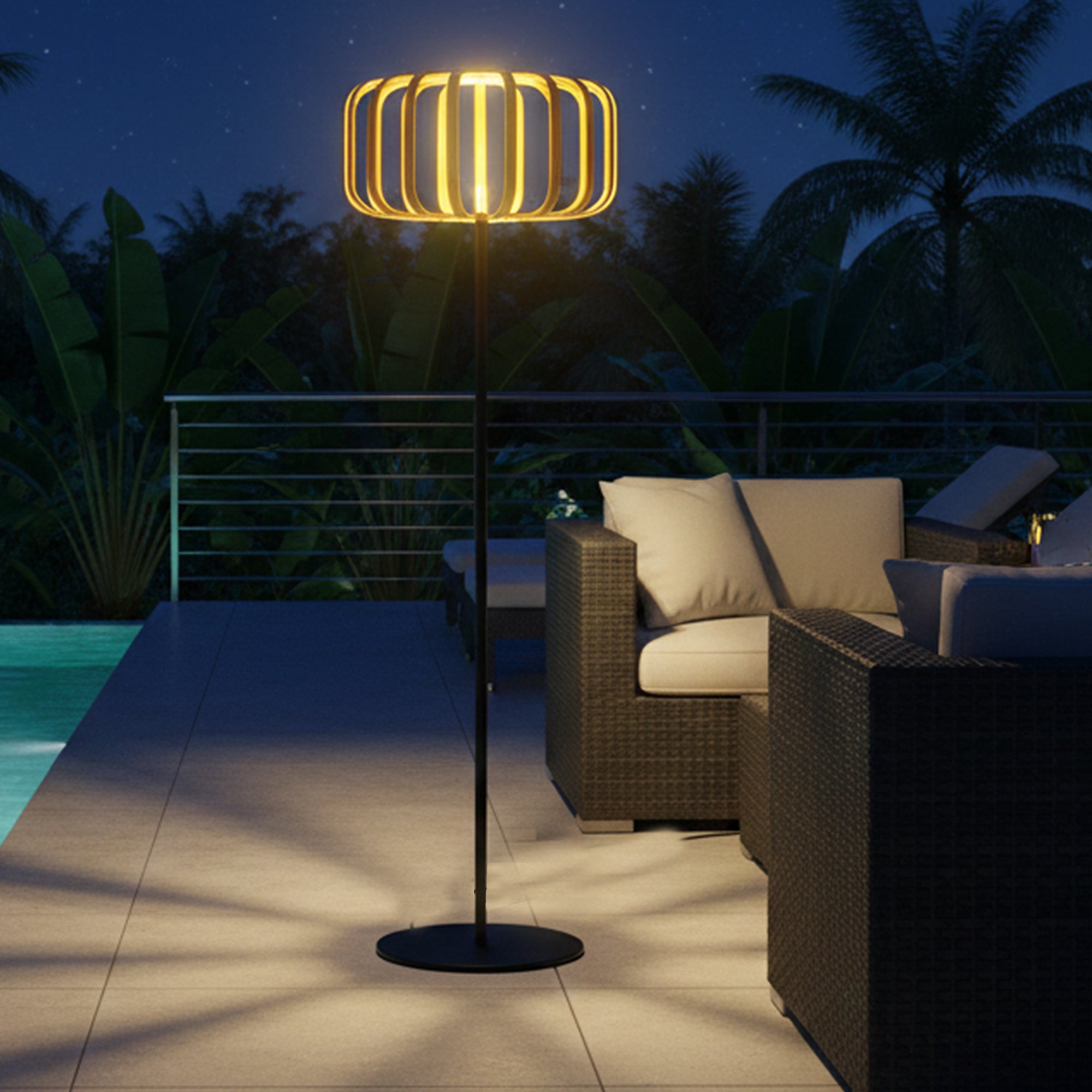 Red Deco Standy Bambou Solar lampadaire solaire 150 cm